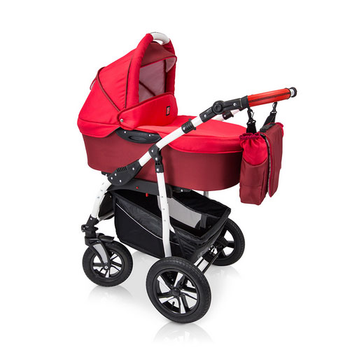 Krausman Kinderwagen 3 in 1 Clasic Cherry Kombikinderwagen Babyschale Babywanne Sportwagen Design Made In Germany