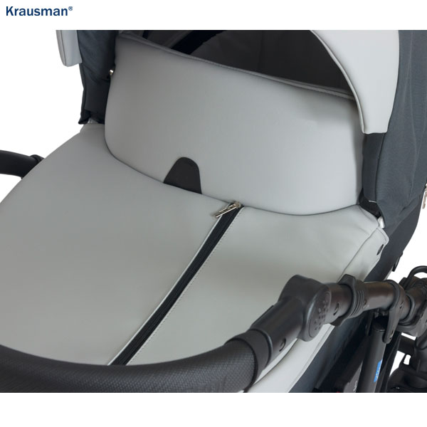 Krausman Kinderwagen 3 in 1 Combo Max Grey Kombikinderwagen Babyschale Babywanne Sportwagen Design Made In Germany – Image 10