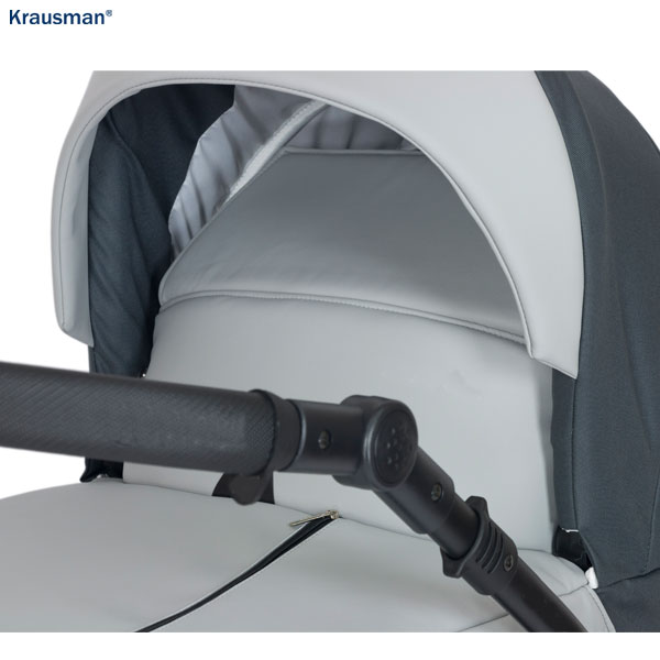 Krausman Kinderwagen 3 in 1 Combo Max Grey Kombikinderwagen Babyschale Babywanne Sportwagen Design Made In Germany – Image 9