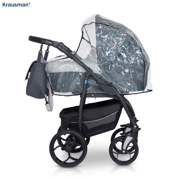 Krausman Kinderwagen 3 in 1 Combo Max Grey Kombikinderwagen Babyschale Babywanne Sportwagen Design Made In Germany – Image 5