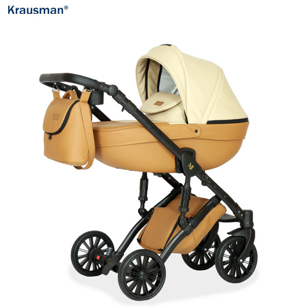 Krausman Kinderwagen 3 in 1 Mirage Swift Beige LIMITED EDITION Kombikinderwagen Babyschale Babywanne Sportwagen Design Made In Germany
