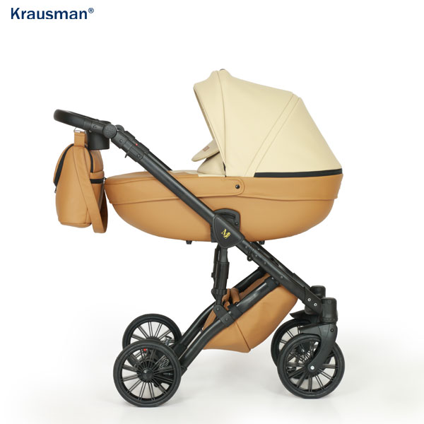 Krausman Kinderwagen 3 in 1 Mirage Swift Beige LIMITED EDITION Kombikinderwagen Babyschale Babywanne Sportwagen Design Made In Germany – Image 3