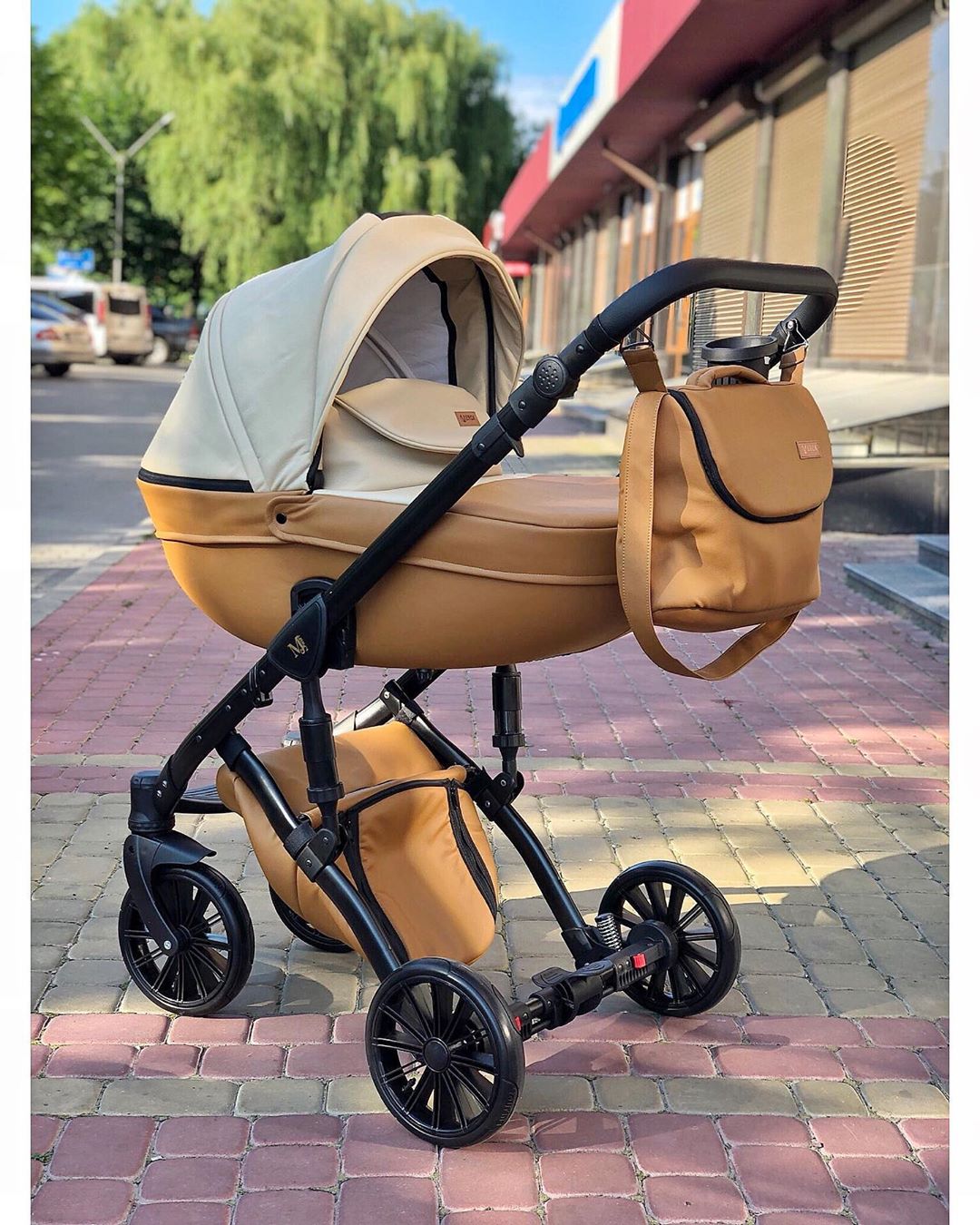 Krausman Kinderwagen 3 in 1 Mirage Swift Beige LIMITED EDITION Kombikinderwagen Babyschale Babywanne Sportwagen Design Made In Germany – Image 7
