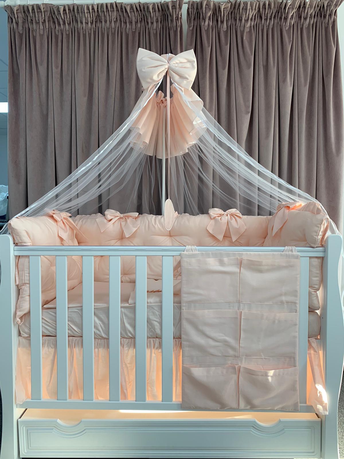 PEPPIbambini ROYAL Somon Maya Baby-Bettwaren, 11-teilig, Bettwäsche, 100% Baumwolle mit Stickerei + Moskitonetz – Image 8