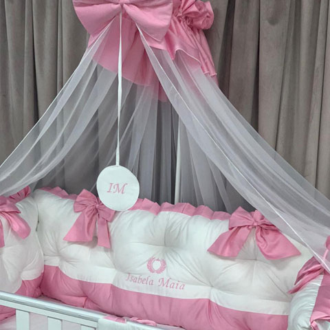 PEPPIbambini ROYAL Mint Eric Baby-Bettwaren, 11-teilig, Bettwäsche, 100% Baumwolle mit Stickerei + Moskitonetz – Image 2