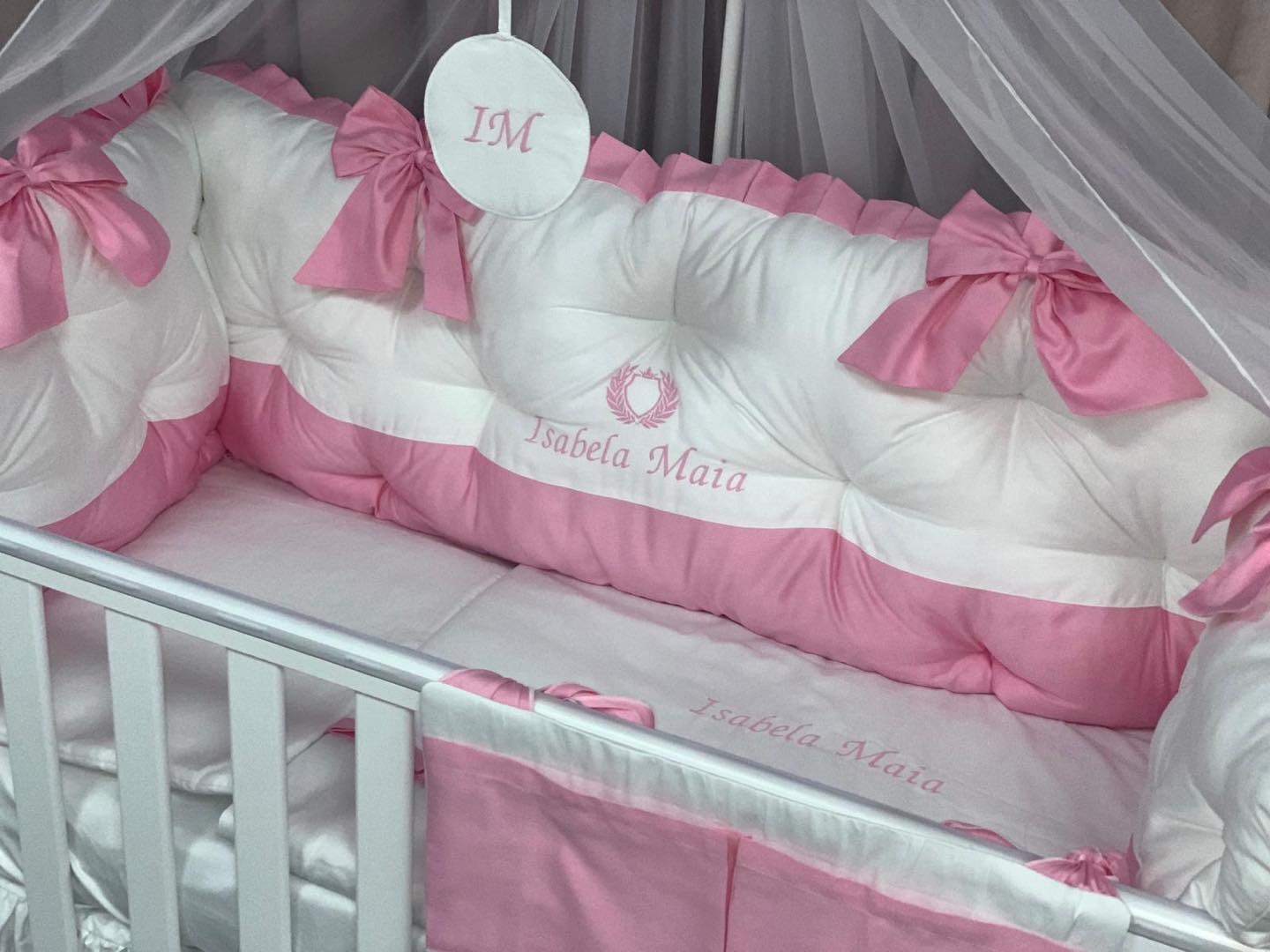 PEPPIbambini ROYAL Mint Eric Baby-Bettwaren, 11-teilig, Bettwäsche, 100% Baumwolle mit Stickerei + Moskitonetz – Image 3