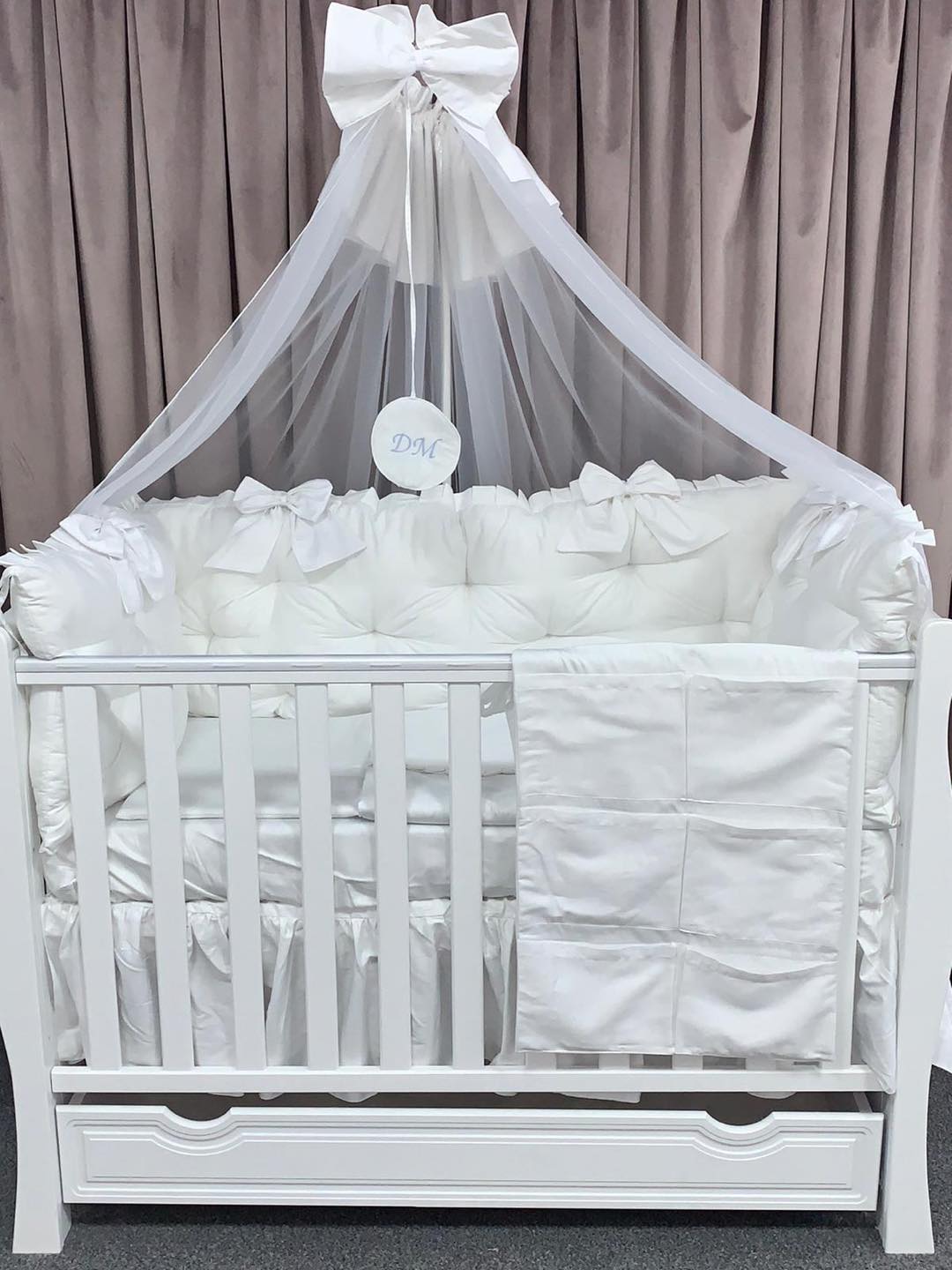 PEPPIbambini ROYAL Mint Little Prince Baby-Bettwaren, 11-teilig, Bettwäsche, 100% Baumwolle mit Stickerei + Moskitonetz – Image 5